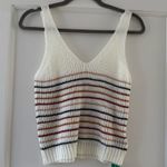 SheIn Multicolored Sleeveless Striped Sweater Knit Tank Top Cottagecore XS NWT Photo 0