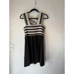 Anthropologie  Maeve 2010s Striped Crossneck Black Going Out Bandage Dress Size 4 Photo 4