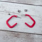 Vintage Earrings for Pierced Ears Unusual Shape Red Photo 7