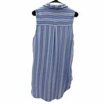 Staccato  Blue Striped Sleeveless Button Up Tunic Top Blouse Womens Large Photo 8