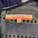 Vilagallo Vediana Blue Striped Jacquard‎ Mini Dress Size 8 Boho Embroidered Photo 1