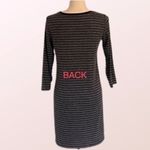 Loft dark grey with thin black stripes bodycon striped dress. Size XS. EUC Photo 4