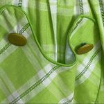 Vintage 60’s Handmade Lime Green Plaid Apron Style Fit and Flare Dress S Photo 8