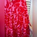 SheIn  Vibrant Red and Pink Floral Dress Photo 2