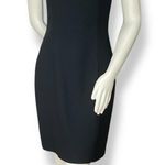 Vintage Strapless Dress Beaded Wavy Neckline Hollywood Glamour Sheath Black 80s Size 6 Photo 0