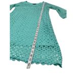 J. McLaughlin Chris Mclaughlin Green/ Blue Embroidered Lace Short-Knee Length Dress Size 18 Photo 3