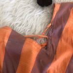 Bright orange purple fringed sleeve cinched top women's size S blouse shirt Photo 5