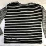 Sanctuary  Women's Oversized V-Neck Knit Top Boxy‎ Size Small Black White Striped Photo 4