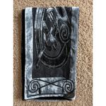 Traditional Craft Silk Black Gray Velvet Geometric Abstract Scarf Neck Wrap Photo 6