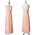 Lulus Lulu’s Evening Gown Halter Neck Maxi Sleeveless Chiffon Peach Pink Women’s Large Photo 10