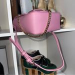 White House | Black Market  Pink Pastel Suede Buckle Chain Mini Crossbody Bag Photo 9