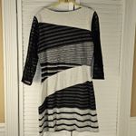 Desigual  Irlanda Black‎ White Silver Striped Crochet 3/4 Sleeve Dress Large Photo 1