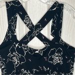 Torrid  1 Black White Rose Print Tank Top Criss Cross Straps Babydoll Photo 7