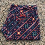 LuLaRoe  Buttery Soft Yoga Band Leggings Navy w/ Stripes Shapes Size T/C EUC 6840 Photo 7