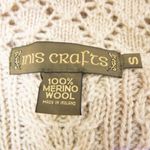 Inis Craft 100% merino wool fisherman‎ cardigan sweater, women's size S Brown Photo 15