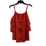 Venus Women's Blazing Red Ruffled Sleeveless Top Photo 1
