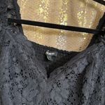 EXPRESS  Black Sheer Lace Balloon Sleeve Cropped Sweetheart Top Small NWT Photo 5