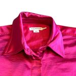 Good American  Bright Pink Satin Button-Down Shirt Top Blouse Size Medium Women's Photo 1