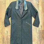 HUNTERS RUN wool coat with leather trim, size 6 Black Photo 5