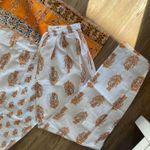 Indian Designer Kurta Palazzo Dupatta Set Women Salwar Kameez Ready To Wear Suit Gold Size XL Photo 6