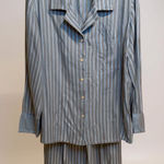 Victoria's Secret Vintage Pajama Set Striped Blue Gold Sleepwear Small S Photo 0