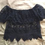 LF Crochet Scalloped Lace Off the Shoulder Top Photo 6
