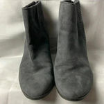 American Eagle WOMENS SIZE 10 GRAY SUEDE LIKE ANKLE BOOT BACK ZIPPER 4”HEEL Photo 7