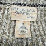 American Eagle  Vintage Sweater M Chunky Knit Lambswool Oversized Minimalist Boxy Photo 4