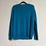 WoolOvers Cashmere Merino Crew Neck Cardigan Blue Size Large Photo 5