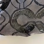 Coach  Madison Signature Sequins Poppy Sophia Satchel Bag Black Canvas & Leather Photo 3