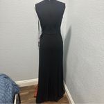 Mac Duggal  Size 4 Black Draped Side Knot Rhinestone Ring Jersey Gown NWT Event Photo 10