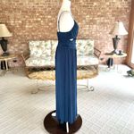 ASTR  The Label Jumpsuit Blue Pleated Cutout Wide Leg Cropped M Cocktail Party Photo 11