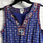 Irving & Fine blue printed geo shift dress preppy coastal size Small hippie boho Photo 2