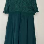 NWT Pinup Fashion Cocktail Dresses Women Lace Top Chiffon Emerald Green Dress Size 14W Photo 6