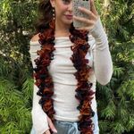 Free People Beautiful Burgundy and brown ruffled scarf Photo 2