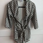 XTaren  Black and White Chevron Cardigan Sweater Photo 0