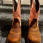 Justin Boots Justin Gypsy Pink & Brown L9901 Cowgirl Ankle Boots Women's Size 5 Steel Toe Photo 4