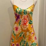 VTG Romantic Moods 90s Y2K Yellow Tropical Floral Cami Slip Mini Dress Photo 0