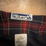 Collegiate Mini plaid pleated navy blue and red skirt in size small Photo 5