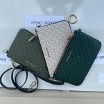 Michael Kors Racing Green Multi Crossbody Triple Pouch Jet Set Item Medium Bag Photo 6
