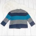 Bailey44 Bailey‎ 44 Women's Striped Blue Gray Wool Asymmetrical Zip Closure Jacket Medium Photo 4