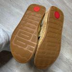 FitFlop F-MODE Metallic Leather-Twist Flatform Slides (Cork Wrap) in Gold Size 7 Photo 3