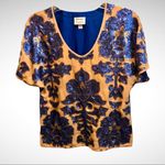 Tracy Reese Neiman Marcus/ Target Top New York Royal Blue Gold Sequins Photo 0