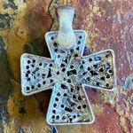 Multi Turquoise Stone Cross Pendant Blue Photo 1