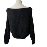 Debut  Black Fuzzy Eyelash Off The Shoulder Sweater Photo 1