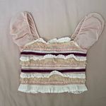 Urban Outfitters Kimchi Blue Elegant Ruffled Lace Top - Pink and White Photo 0