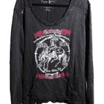 Cowgirl Tuff Co Womens XXL Long Sleeve Western Shirt Distressed Black Rodeo Top Photo 0