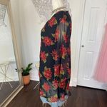 Witchy Whimsygoth Black Red Beaded Sheer Mesh 3/4 Sleeve Blouse XL Petite Size undefined Photo 5