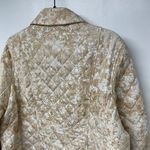 Chico's  Womens Quilted Jacket Cream Beige Floral Print Button Up Size 3/16-18/XL Photo 2