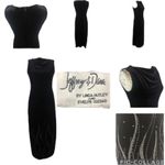 Vintage 90's Jeffery & Dara long black velvet sleeveless dress w beading size 8 Photo 12